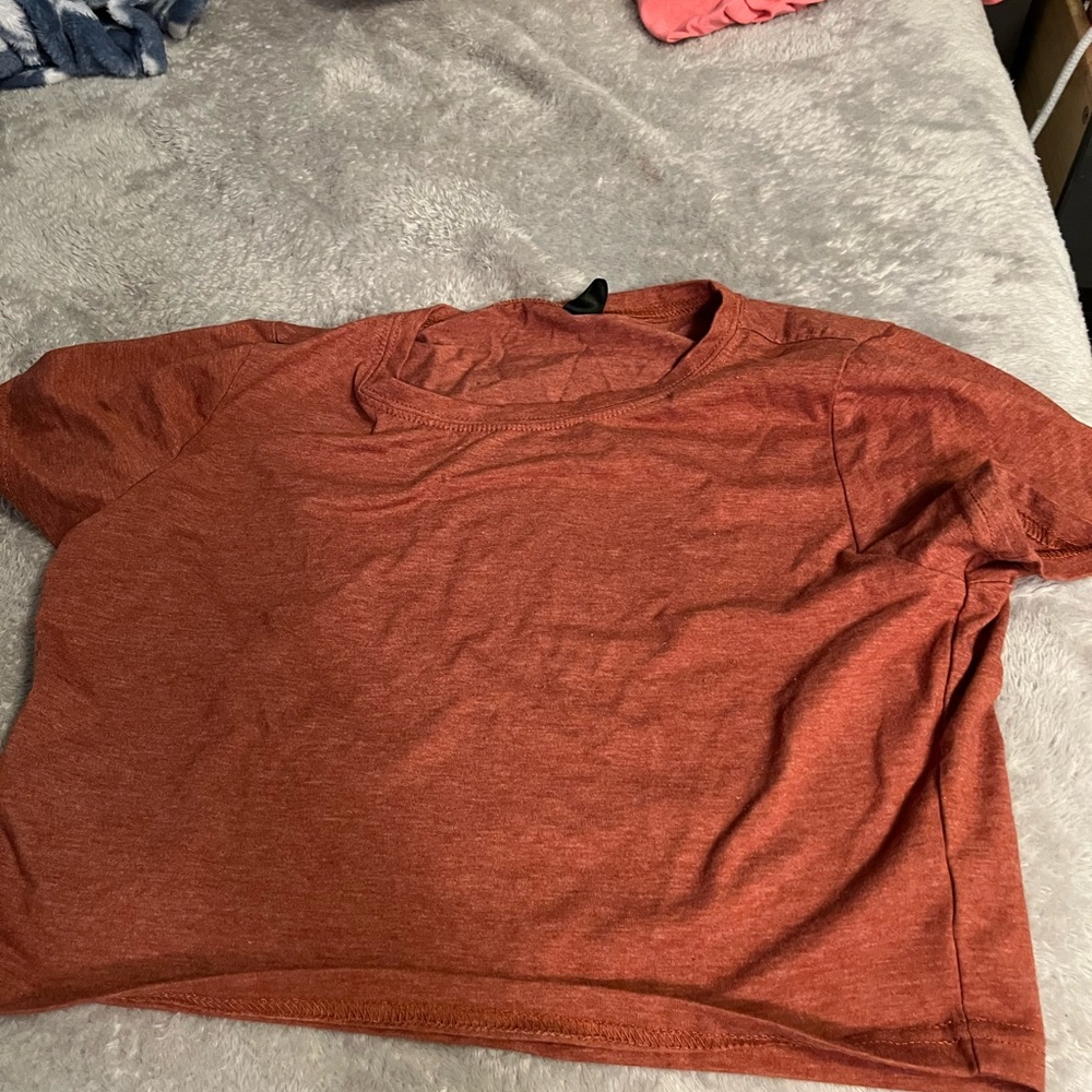 orange crop top